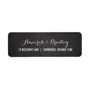 Rustic Pink Script Wedding Address Label Return Address Label