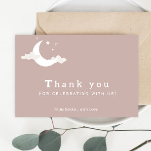 Rustic Pink thankyou cloud baby shower Thank You Card