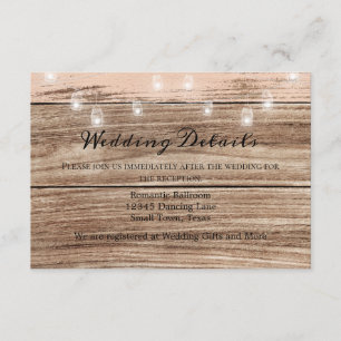 Rustic Pink Wood and Lanterns Enclosure Card