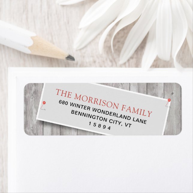 Rustic Pinned Return Address Label (Insitu)