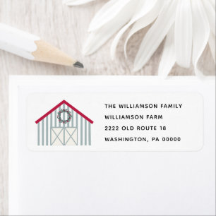 Rustic  Pip Berry Wreath  Christmas Return Address Label