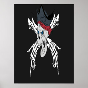Rustic Pirate Crossbones  Poster