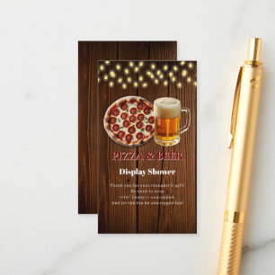 Rustic Pizza & Beer Baby Shower Enclosure Card