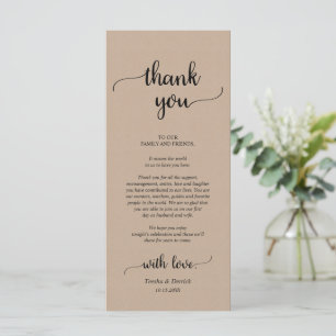 Rustic Place Setting Dinner Party Thank You Card