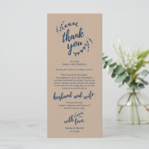 Rustic Place Setting Dinner Party Thank You Card