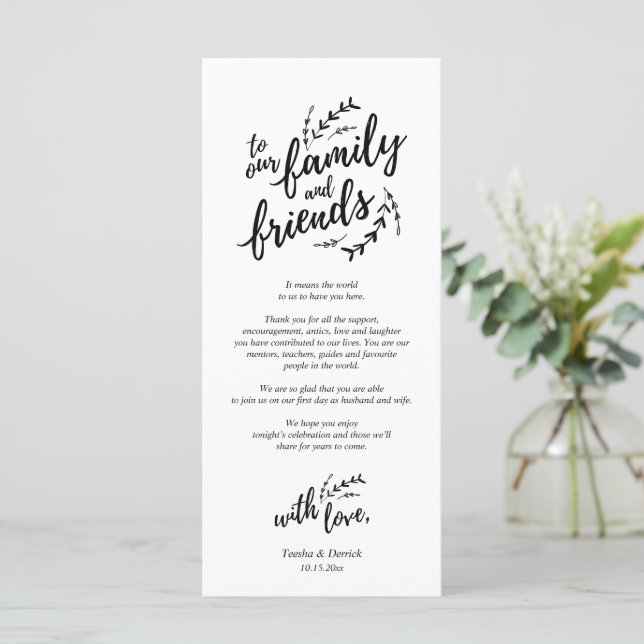 Rustic Place Setting Dinner Party Thank You Card (Standing Front)