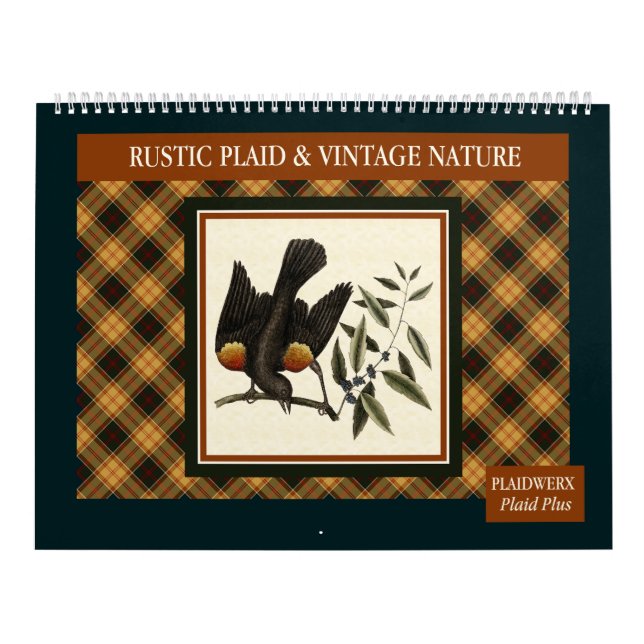 Rustic Plaid and Vintage Nature 2026 Calendar (Cover)