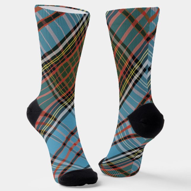 Rustic Plaid Anderson Classic Tartan Socks (Angled)
