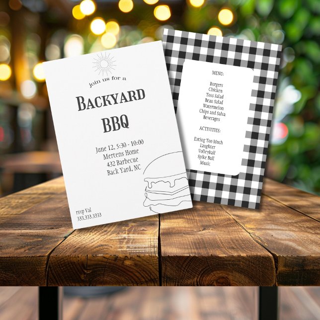 Rustic Plaid Barbecue Invitation (Creator Uploaded)