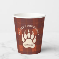 Rustic Plaid Bear Paw Wild Birthday Party