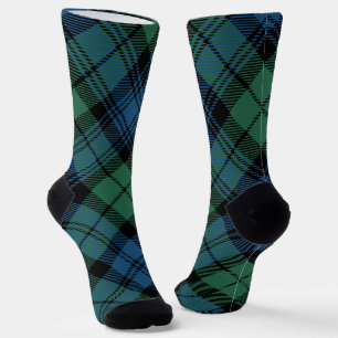 Rustic Plaid Blue Green Campbell Tartan Socks