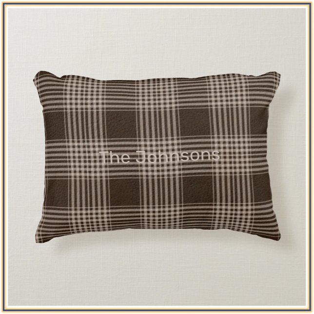 Rustic Plaid Brown and Beige  Decorative Cushion (Creator Uploaded)
