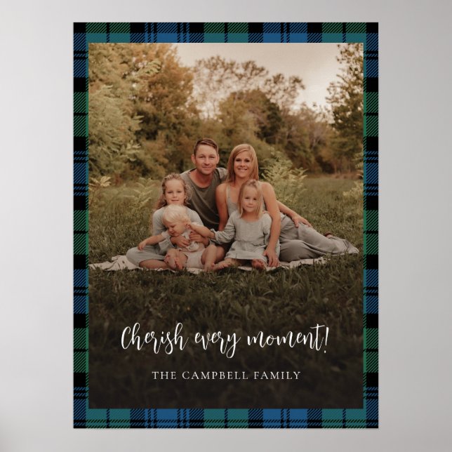 Rustic Plaid Campbell Tartan Custom Photo Poster (Front)