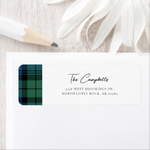 Rustic Plaid Campbell Tartan Return Address Return Address Label