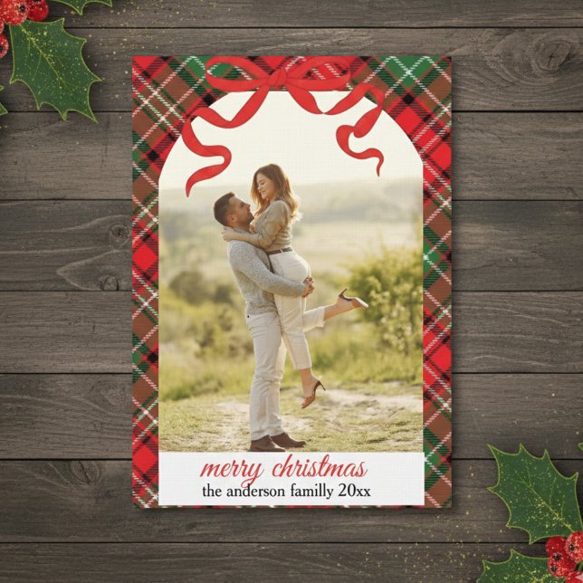 Rustic Plaid Christmas Photo Card (Creator Uploaded)