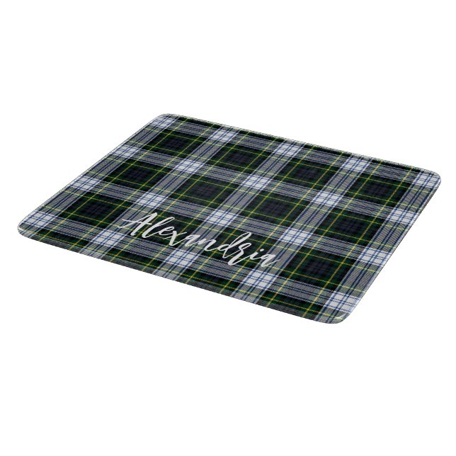 Rustic Plaid Clan Gordon Personalised Tartan Cutting Board (Corner)