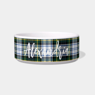 Rustic Plaid Clan Gordon Personalised Tartan Dog Bowl
