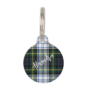 Rustic Plaid Clan Gordon Personalized Tartan Dog Pet Tag