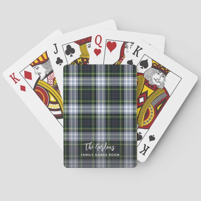 Rustic Plaid Clan Gordon Script Tartan Family Playing Cards (Back)