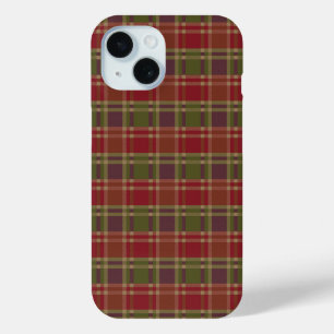 "Rustic Plaid Elegance" Pattern iPhone 15 Case