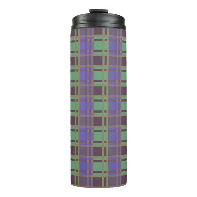 "Rustic Plaid Elegance" Pattern Thermal Tumbler (Front)
