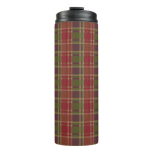 "Rustic Plaid Elegance" Pattern Thermal Tumbler