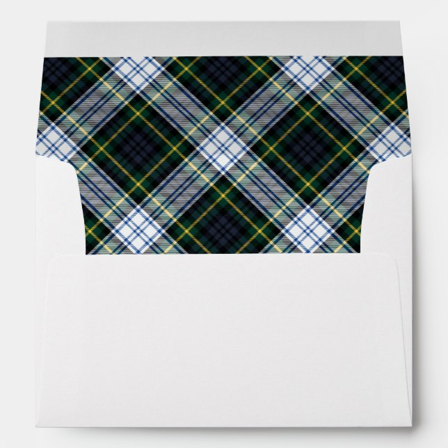 Rustic Plaid Elegant Clan Gordon Tartan Envelope (Back (Bottom))