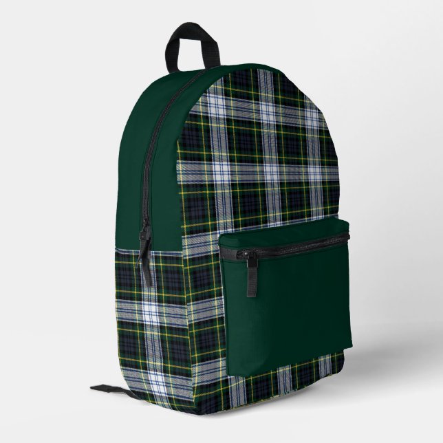 Rustic Plaid Elegant Gordon Tartan Printed Backpack (Back Corner Left)