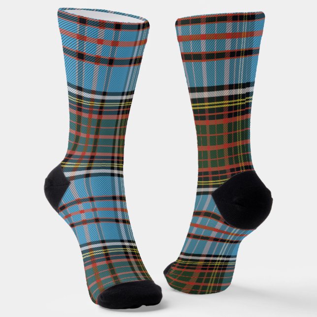 Rustic Plaid Elegant Tartan Socks (Angled)