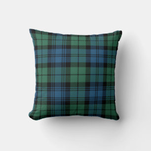 Rustic Plaid Green Blue Clan Campbell Tartan Cushion