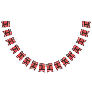 Rustic Plaid Lodge Bunting Cosy Holiday Décor
