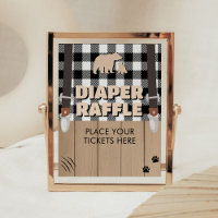 Rustic Plaid Lumberjack Baby Shower Diaper Raffle