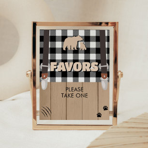 Rustic Plaid Lumberjack Baby Shower Favours Poster