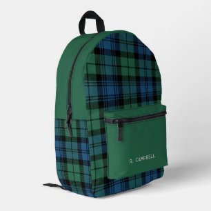 Rustic Plaid Personalised Campbell Tartan Printed Backpack