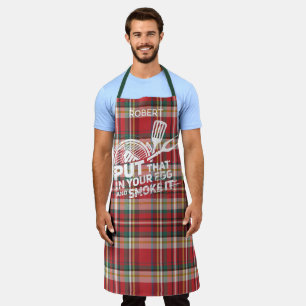 Rustic Plaid Personalised Elegant Chef Apron