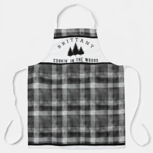 Rustic Plaid Personalised Name Cookin in the Woods Apron