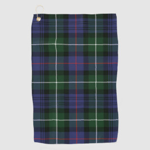 Rustic Plaid Purple and Green Checkered Tartan Golf Towel