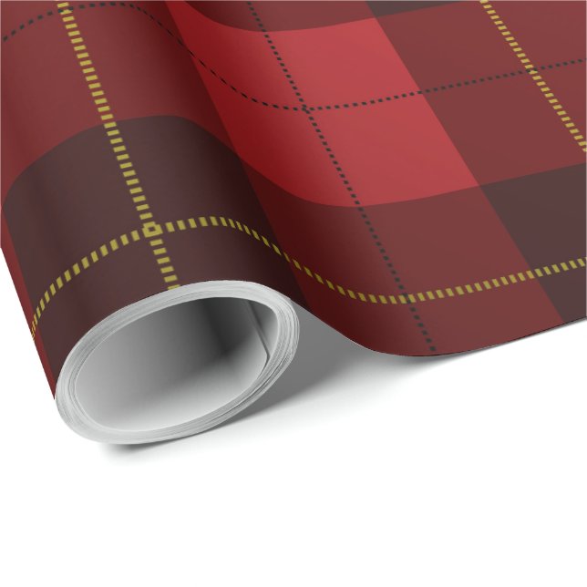 Rustic Plaid Red Classic Red Tartan Wrapping Paper (Roll Corner)