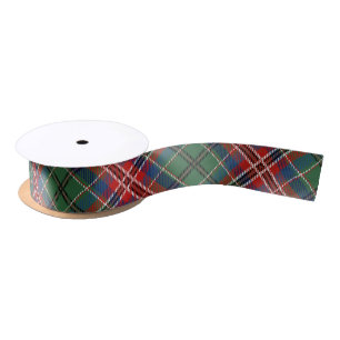 Rustic Plaid Red Green Elegant Tartan Satin Ribbon