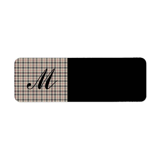 Rustic Plaid Return Address Label (Front)