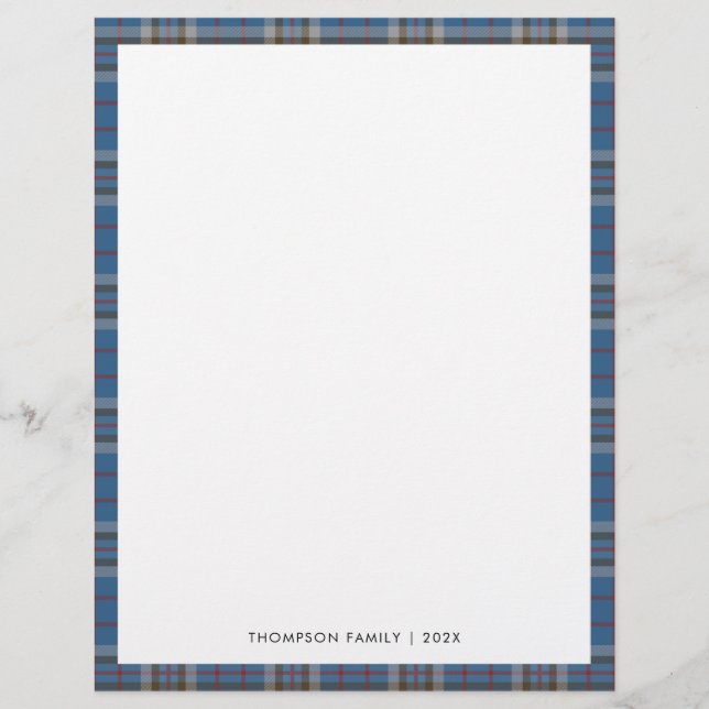 Rustic Plaid Tartan Elegant Custom Letterhead (Front)