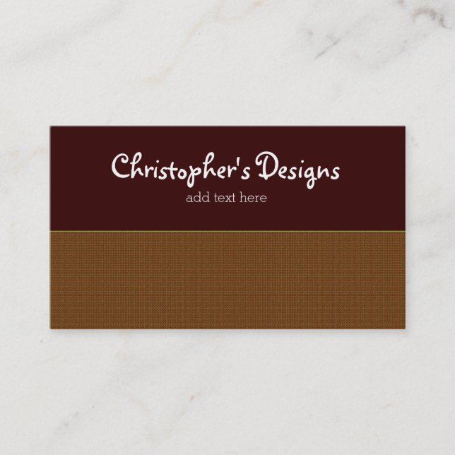 Rustic Plaid with Chocolate Brown Business Card (Front)