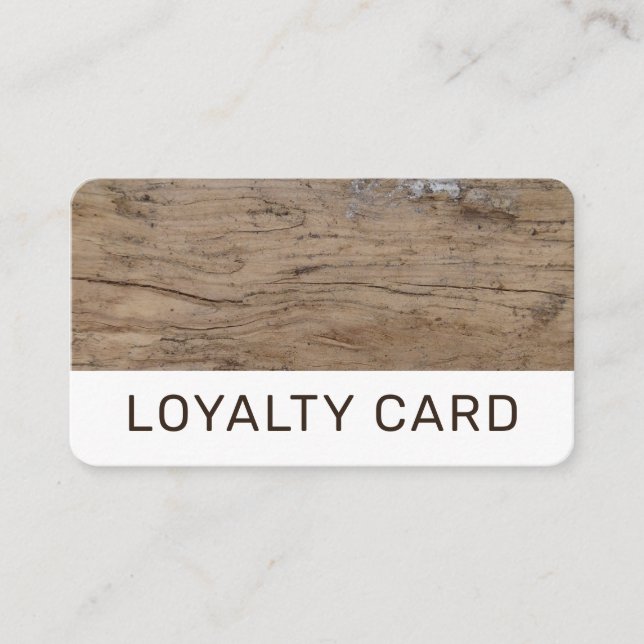 Rustic Plain Wood Loyalty Card (Front)