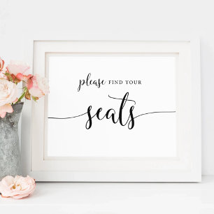 Rustic Please Find Your Seats Wedding Seating Sign