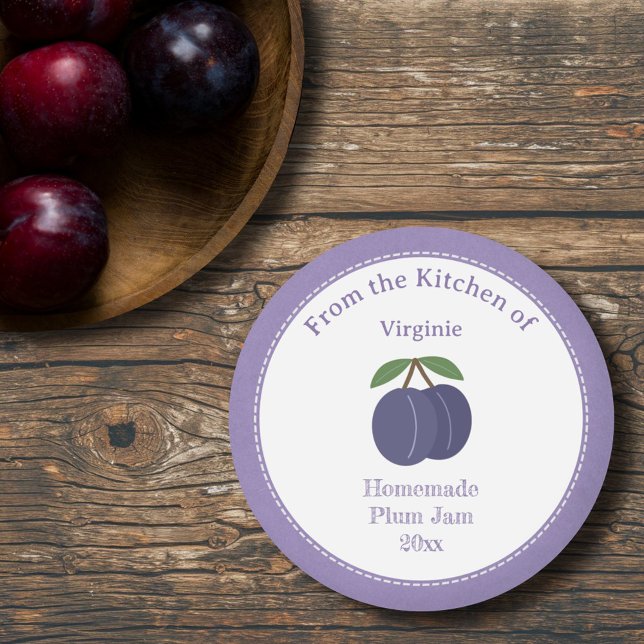 Rustic Plum Jam Label Sticker (Rustic Plum Jam Label Sticker)