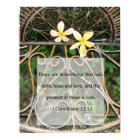 Rustic Plumeria Frangipani Bible Love Quote Poster