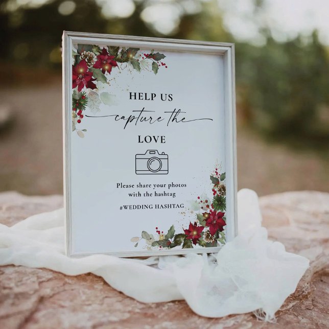 Rustic Poinsettia Help Us Capture The Love Sign (Creator Uploaded)