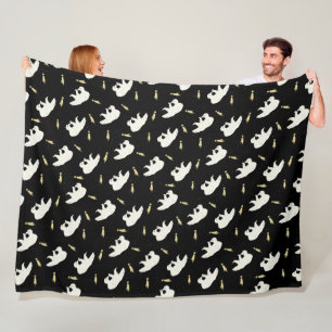 Rustic Polar Bear Shooting Star Pattern Fleece Blanket