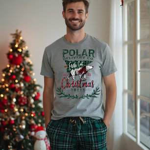 Rustic Polar Delivery Co Fresh Cut Christmas Trees Tri-Blend Shirt