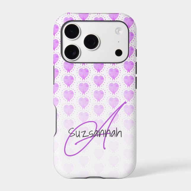 Rustic Polka Dot Heliotrope Purple Heart Pattern  (Back)